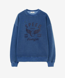 ECORR（エコル）の「ピグメントウォッシングスピードホイールスウェットシャツ_ブルー（スウェット）」