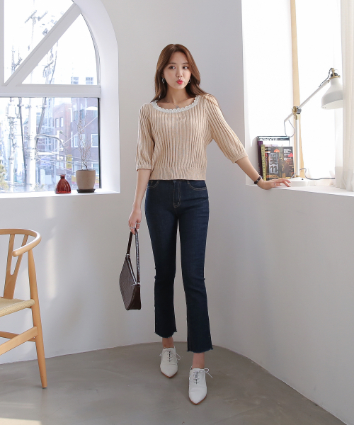 BBAEBBAE(ペッペ)の「ストレッチスパン内蔵ブーツカットデニムパンツ(デニムパンツ・レディース・ブルー・SMALL/MEDIUM/LARGE/X-LARGE)」の5枚目の写真