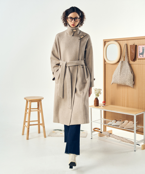 DE PERI MERA（ペリー メラ）の「留め具ポイントウールロングコート（オートミール）（チェスターコート・レディース・その他・FREE）」の5枚目の写真