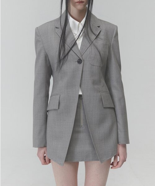 RACLEUR（ラクレール）の「RA ワンボタンテーラードシングルジャケット[GRAY]（テーラードジャケット・レディース・その他・SMALL/MEDIUM）」の2枚目の写真