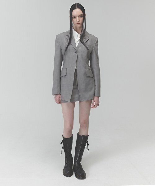 RACLEUR（ラクレール）の「RA ワンボタンテーラードシングルジャケット[GRAY]（テーラードジャケット・レディース・その他・SMALL/MEDIUM）」の3枚目の写真