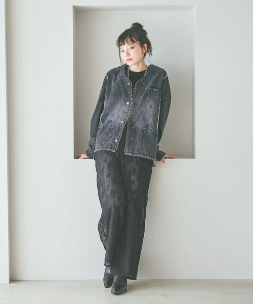 niko and...（ニコアンド）の「メッシュレースカバーパンツ（その他パンツ・レディース・モカ/アイボリー/ブラック・FREE）」の10枚目の写真