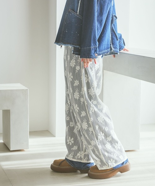 niko and...（ニコアンド）の「メッシュレースカバーパンツ（その他パンツ・レディース・モカ/アイボリー/ブラック・FREE）」の17枚目の写真