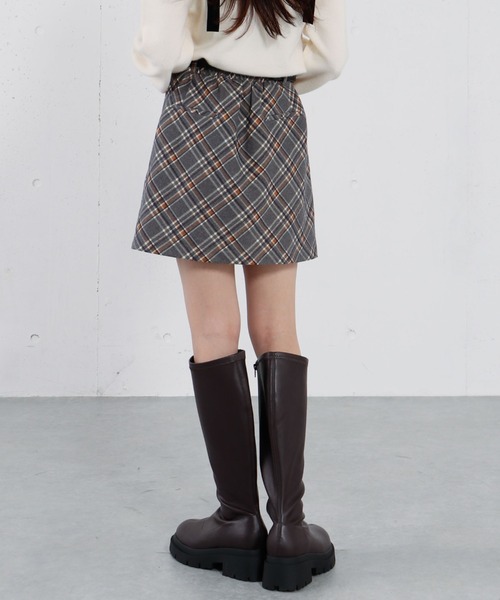 archives(アルシーヴ)の「ベルト付きチェックアソート台形ミニSK(スカート・レディース・ブラック/ブラウン/チャコールグレー/グレー・MEDIUM)」の7枚目の写真