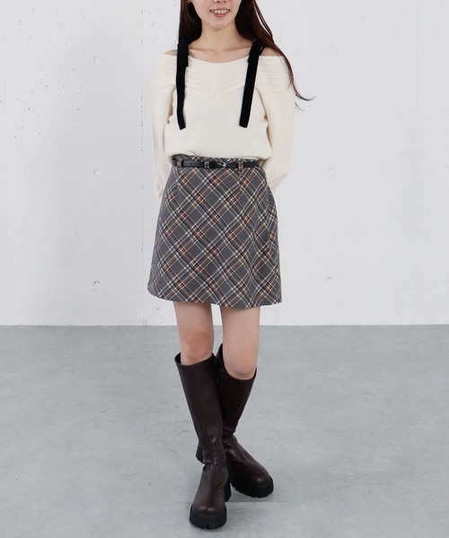 archives(アルシーヴ)の「ベルト付きチェックアソート台形ミニSK(スカート・レディース・ブラック/ブラウン/チャコールグレー/グレー・MEDIUM)」の10枚目の写真