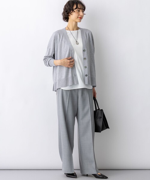23区 S(ニジュウサンクチイサイサイズ)の「TWギャバジン ワイドパンツ(その他パンツ・レディース・ネイビー系/ライトグレー系・32/34/30)」の12枚目の写真