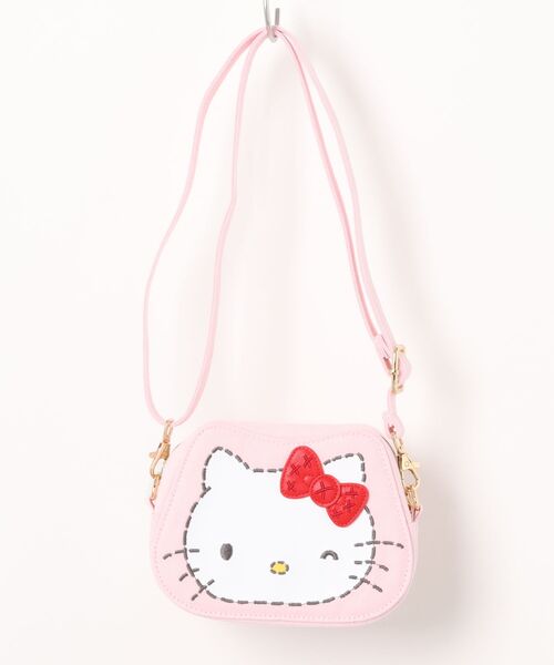 Cath Kidston（キャスキッドソン）の「Cath Kidston × Hello Kitty フェイスキャンバスキッズポシェット（ショルダーバッグ・キッズ・ピンク・FREE）」の2枚目の写真