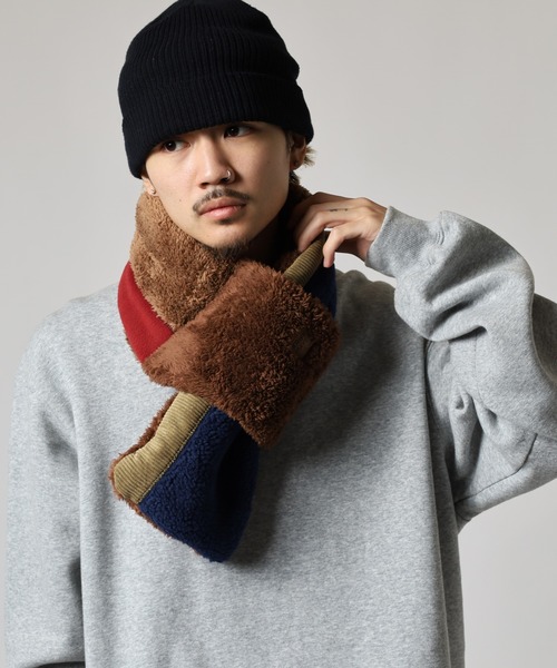 セール】KRIFF MAYER もこもこ ボア 切り替え 差し込み マフラー 男女