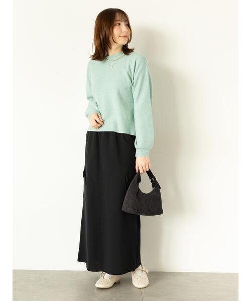 Te chichi TERRASSE(テチチテラス)の「もちもちミラノリブクロップドクルーネックニット(ニット/セーター・レディース・ミント/ベージュ/ピンク/グレー/ブラック・F)」の21枚目の写真
