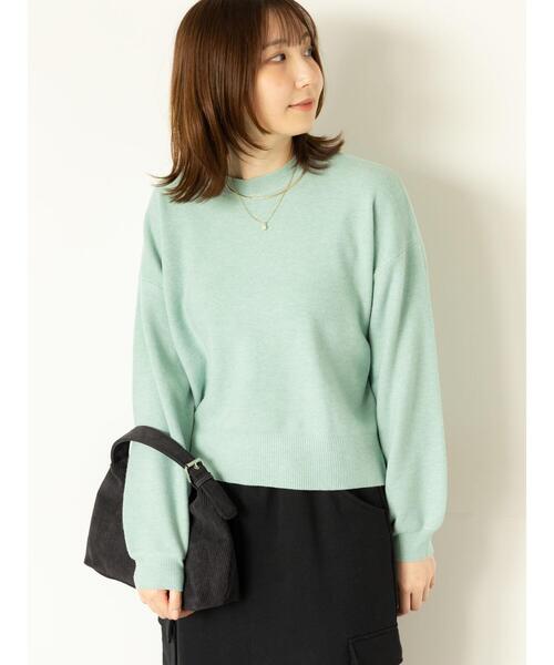 Te chichi TERRASSE(テチチテラス)の「もちもちミラノリブクロップドクルーネックニット(ニット/セーター・レディース・ミント/ベージュ/ピンク/グレー/ブラック・F)」の22枚目の写真