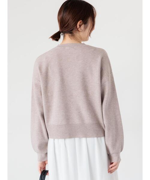 Te chichi TERRASSE(テチチテラス)の「もちもちミラノリブクロップドクルーネックニット(ニット/セーター・レディース・ミント/ベージュ/ピンク/グレー/ブラック・F)」の6枚目の写真