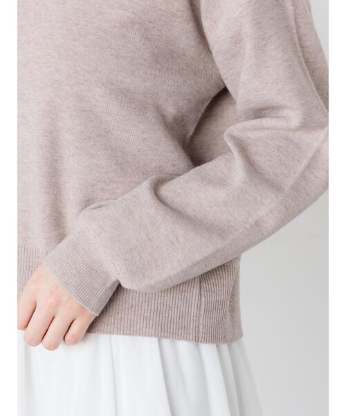 Te chichi TERRASSE(テチチテラス)の「もちもちミラノリブクロップドクルーネックニット(ニット/セーター・レディース・ミント/ベージュ/ピンク/グレー/ブラック・F)」の7枚目の写真