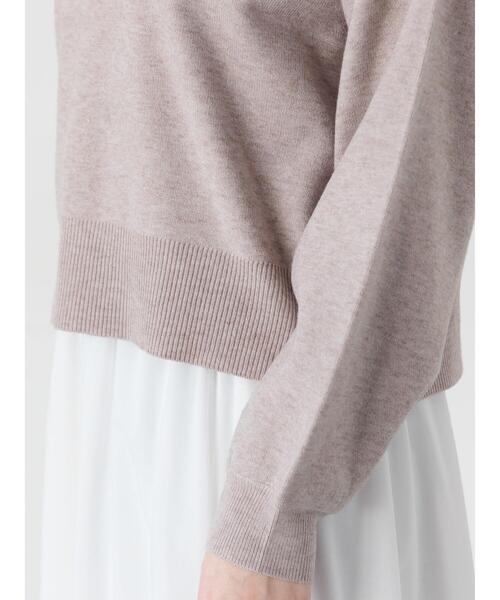 Te chichi TERRASSE(テチチテラス)の「もちもちミラノリブクロップドクルーネックニット(ニット/セーター・レディース・ミント/ベージュ/ピンク/グレー/ブラック・F)」の8枚目の写真