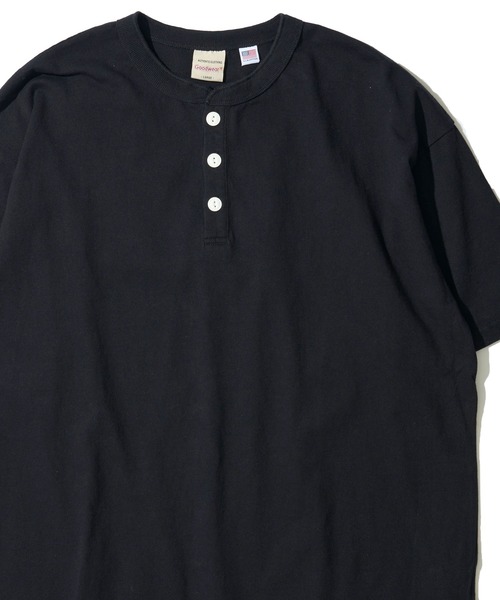 Goodwear(グッドウェア)の「【Goodwear/グッドウェア】USAコットン 無地 リラックスフィット ヘンリーネック Tシャツ(Tシャツ/カットソー・メンズ・ブラック/ブラウン/ホワイト/ライトカーキ/チャコールグレー/ネイビー・LARGE/MEDIUM/X-LARGE)」の3枚目の写真