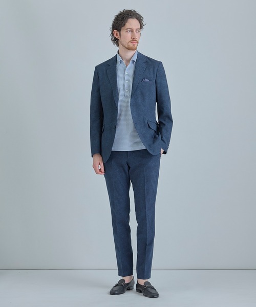 MEN'S BIGI（メンズビギ）の「【ACTIVE TAILOR】Dot Air ヘリンボーン×千鳥格子/デニム柄 セットアップパンツ＜通気性/吸水速乾/ストレッチ＞（スラックス・メンズ・ブラック系その他/ブルー/ブラウン/ネイビー・04/ 03/02/01）」の14枚目の写真