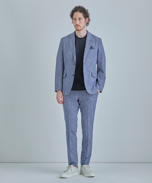 MEN'S BIGI（メンズビギ）の「【ACTIVE TAILOR】Dot Air ヘリンボーン×千鳥格子/デニム柄 セットアップパンツ＜通気性/吸水速乾/ストレッチ＞（スラックス・メンズ・ブラック系その他/ブルー/ブラウン/ネイビー・04/ 03/02/01）」の12枚目の写真