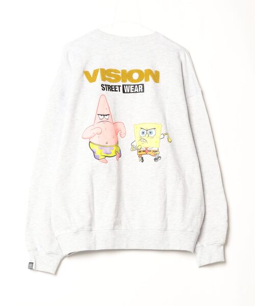 VISION STREET WEAR(ヴィジョンストリートウェア)の「【VISION STREET WEAR/ヴィジョンストリートウェア】×【SpongeBob/スポンジボブ】サガラ刺繍 バックプリント トレーナー スウェット(スウェット・メンズ・ライトグレー/ブルー/ブラック・L/LL/M)」の15枚目の写真