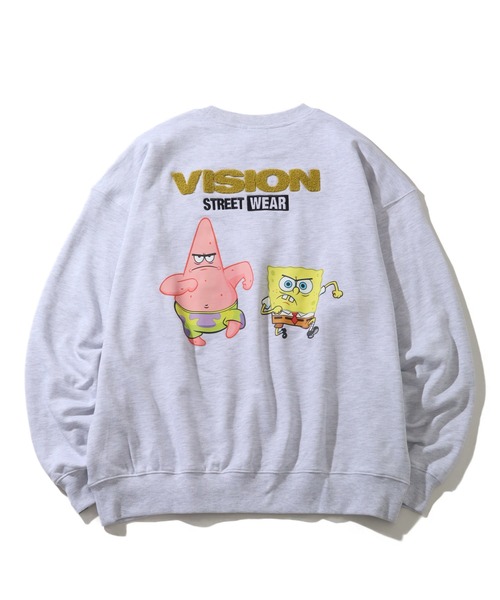 VISION STREET WEAR(ヴィジョンストリートウェア)の「【VISION STREET WEAR/ヴィジョンストリートウェア】×【SpongeBob/スポンジボブ】サガラ刺繍 バックプリント トレーナー スウェット(スウェット・メンズ・ライトグレー/ブルー/ブラック・L/LL/M)」の19枚目の写真