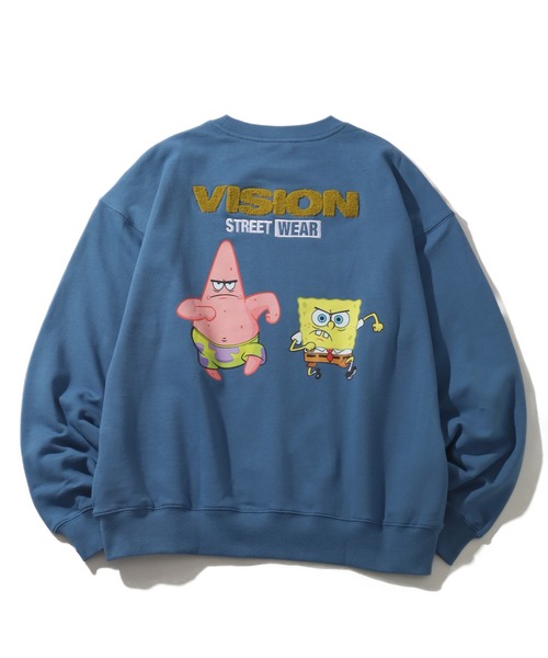 VISION STREET WEAR(ヴィジョンストリートウェア)の「【VISION STREET WEAR/ヴィジョンストリートウェア】×【SpongeBob/スポンジボブ】サガラ刺繍 バックプリント トレーナー スウェット(スウェット・メンズ・ライトグレー/ブルー/ブラック・L/LL/M)」の21枚目の写真
