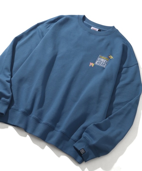VISION STREET WEAR(ヴィジョンストリートウェア)の「【VISION STREET WEAR/ヴィジョンストリートウェア】×【SpongeBob/スポンジボブ】サガラ刺繍 バックプリント トレーナー スウェット(スウェット・メンズ・ライトグレー/ブルー/ブラック・L/LL/M)」の4枚目の写真