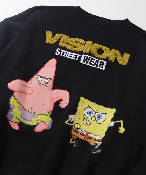 VISION STREET WEAR(ヴィジョンストリートウェア)の「【VISION STREET WEAR/ヴィジョンストリートウェア】×【SpongeBob/スポンジボブ】サガラ刺繍 バックプリント トレーナー スウェット(スウェット・メンズ・ライトグレー/ブルー/ブラック・L/LL/M)」の9枚目の写真