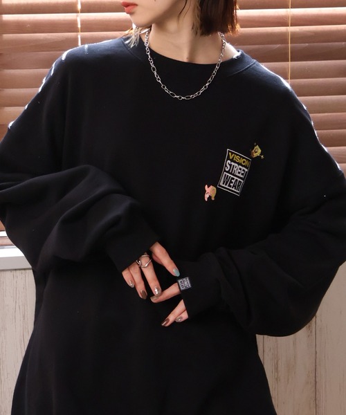 VISION STREET WEAR(ヴィジョンストリートウェア)の「【VISION STREET WEAR/ヴィジョンストリートウェア】×【SpongeBob/スポンジボブ】サガラ刺繍 バックプリント トレーナー スウェット(スウェット・メンズ・ライトグレー/ブルー/ブラック・L/LL/M)」の22枚目の写真