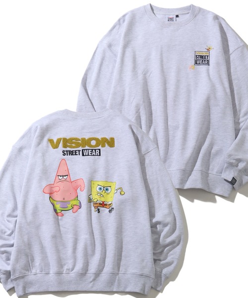 VISION STREET WEAR(ヴィジョンストリートウェア)の「【VISION STREET WEAR/ヴィジョンストリートウェア】×【SpongeBob/スポンジボブ】サガラ刺繍 バックプリント トレーナー スウェット(スウェット・メンズ・ライトグレー/ブルー/ブラック・L/LL/M)」の14枚目の写真