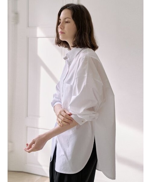 AVANT-G(アバン)の「Boy-fit Unbalanced Washing Shirt - WHITE(シャツ/ブラウス・レディース・その他・FREE)」の1枚目の写真
