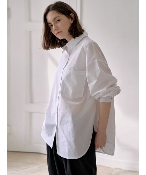 AVANT-G(アバン)の「Boy-fit Unbalanced Washing Shirt - WHITE(シャツ/ブラウス・レディース・その他・FREE)」の2枚目の写真