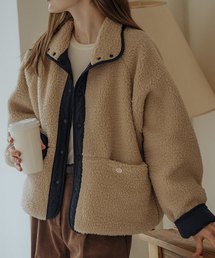 Reversible Collar point boucle jumper_Beige