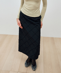MAIS（マイス）の「DIAMOND NYLON MAXI SKIRT / BLACK（スカート）」