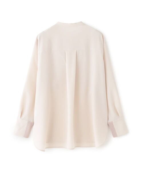 CAST:（キャストコロン）の「【着用しわ軽減/吸水速乾】ガンパッチブラウス（シャツ/ブラウス・レディース・ホワイト/ピンク系その他2/ネイビー・S/M）」の4枚目の写真