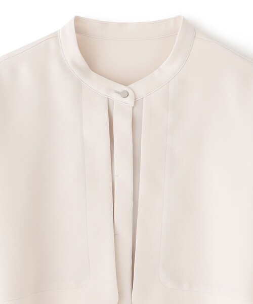 CAST:（キャストコロン）の「【着用しわ軽減/吸水速乾】ガンパッチブラウス（シャツ/ブラウス・レディース・ホワイト/ピンク系その他2/ネイビー・S/M）」の5枚目の写真