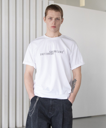 クールコットンレタリングロゴ半袖Tシャツ[ホワイト]