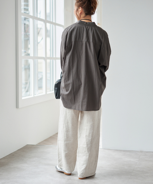 Spick & Span（スピックアンドスパン）の「エアリーリネンイージーパンツ（その他パンツ・レディース・アイボリー/チャコールグレー・38/36）」の11枚目の写真