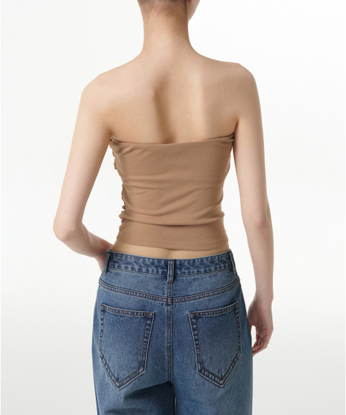 MUSINSA STANDARD WOMAN（ムシンサスタンダードウーマン）の「ウィメンズシャーリングチューブトップ[レッドベージュ]（Tシャツ/カットソー・レディース・その他・LARGE/MEDIUM/SMALL/X-SMALL）」の3枚目の写真