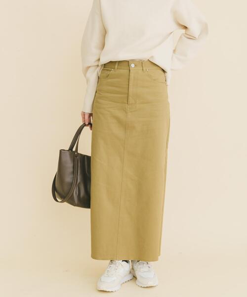 ITEMS URBANRESEARCH（アイテムズ アーバンリサーチ）の「ストレッチチノスカート（スカート・レディース・ライトベージュ/ネイビー/キャメル・MEDIUM/SMALL）」の3枚目の写真