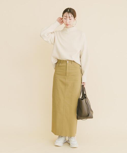 ITEMS URBANRESEARCH（アイテムズ アーバンリサーチ）の「ストレッチチノスカート（スカート・レディース・ライトベージュ/ネイビー/キャメル・MEDIUM/SMALL）」の6枚目の写真