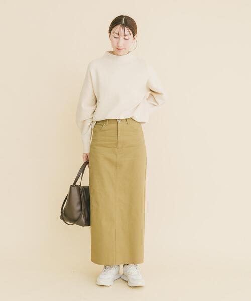 ITEMS URBANRESEARCH（アイテムズ アーバンリサーチ）の「ストレッチチノスカート（スカート・レディース・ライトベージュ/ネイビー/キャメル・MEDIUM/SMALL）」の7枚目の写真