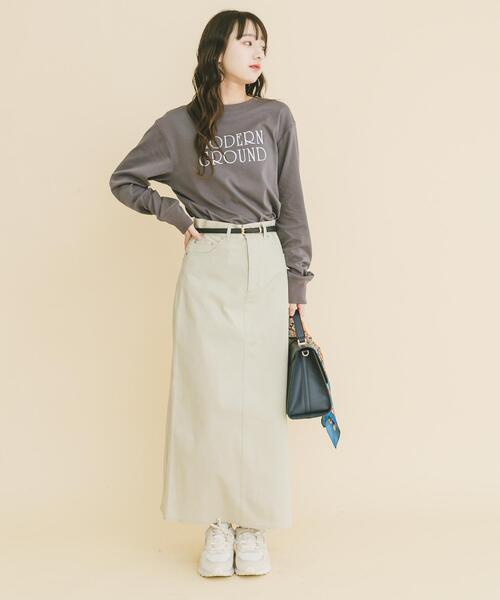 ITEMS URBANRESEARCH（アイテムズ アーバンリサーチ）の「ストレッチチノスカート（スカート・レディース・ライトベージュ/ネイビー/キャメル・MEDIUM/SMALL）」の12枚目の写真