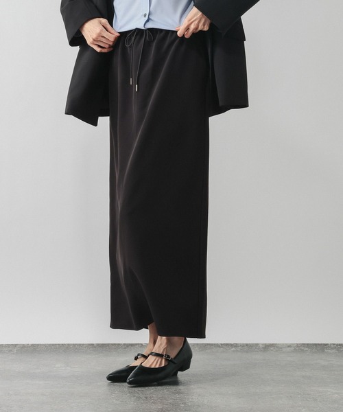 GLOBAL WORK（グローバルワーク）の「ウツクシルエットWクロスIラインスカート/601001（スカート・レディース・モカ/ブラック/グレー系その他・SMALL/MEDIUM/LARGE）」の7枚目の写真