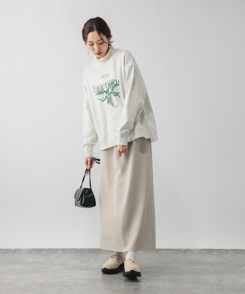 GLOBAL WORK（グローバルワーク）の「ウツクシルエットWクロスIラインスカート/601001（スカート・レディース・モカ/ブラック/グレー系その他・SMALL/MEDIUM/LARGE）」の9枚目の写真