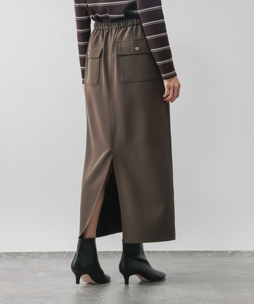 GLOBAL WORK（グローバルワーク）の「ウツクシルエットWクロスIラインスカート/601001（スカート・レディース・モカ/ブラック/グレー系その他・SMALL/MEDIUM/LARGE）」の18枚目の写真