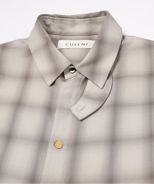 CULLNI(クルニ)の「Ombre Check Chin Tab Long Sleeve Shirt(シャツ/ブラウス・メンズ・ブラック/グレー・0/1/2)」の7枚目の写真