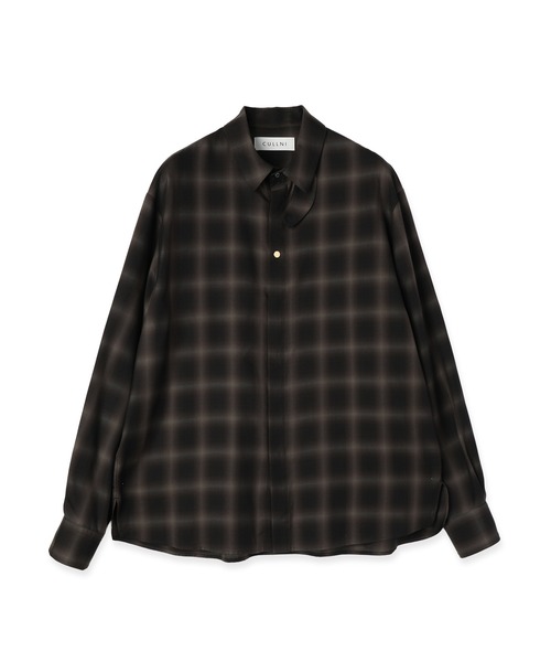 CULLNI(クルニ)の「Ombre Check Chin Tab Long Sleeve Shirt(シャツ/ブラウス・メンズ・ブラック/グレー・0/1/2)」の17枚目の写真