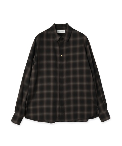 CULLNI(クルニ)の「Ombre Check Chin Tab Long Sleeve Shirt(シャツ/ブラウス・メンズ・ブラック/グレー・0/1/2)」の18枚目の写真