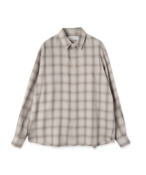CULLNI(クルニ)の「Ombre Check Chin Tab Long Sleeve Shirt(シャツ/ブラウス・メンズ・ブラック/グレー・0/1/2)」の16枚目の写真