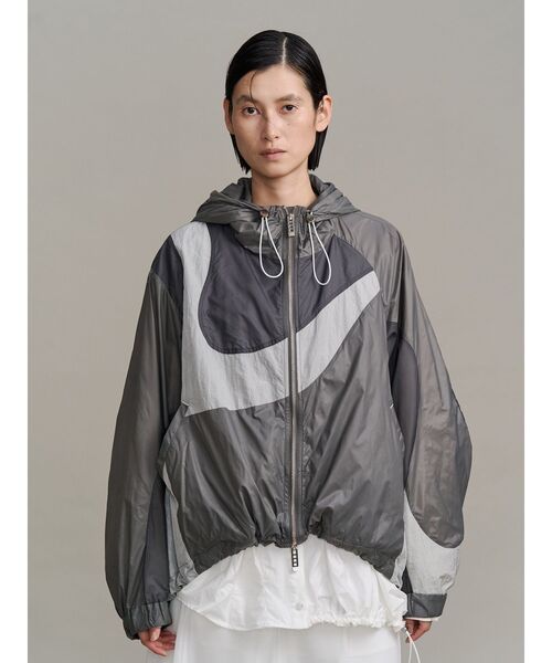 UN3D. ナイロンブルゾン WAVE PATCHWORK WINDBREAKER / ウェーブパッチワークウインド