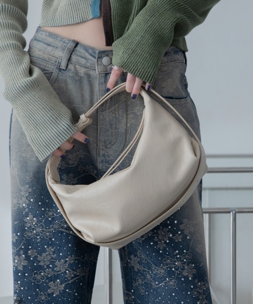 VACANCY（ヴァカンシー）の「デイリーソフトワンハンドルバッグ/ショルダーバッグ（ショルダーバッグ・レディース・アイボリー/ブラック/ライトブルー・FREE）」の13枚目の写真