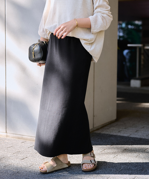 FRAMeWORK(フレームワーク)の「≪手洗い可 / ≫コットンリブスカート(スカート・レディース・ブラック/グレー/ブルー・36/38)」の1枚目の写真